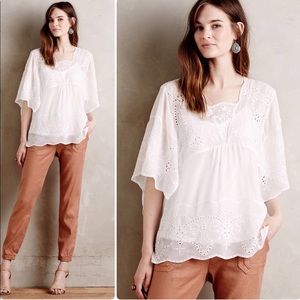 Anthropologie meadow rue carwen embroidered top